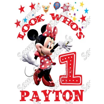 Minnie Mouse  Birthday  Personalized  Custom  DTF Iron on Transfer - Ready to Press #34