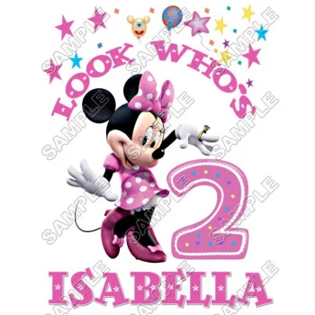 Minnie Mouse  Birthday  Personalized  Custom  DTF Iron on Transfer - Ready to Press #5