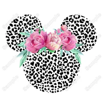 Minnie Mouse Head Zebra DTF Heat  Iron on Transfer - Ready to Press 