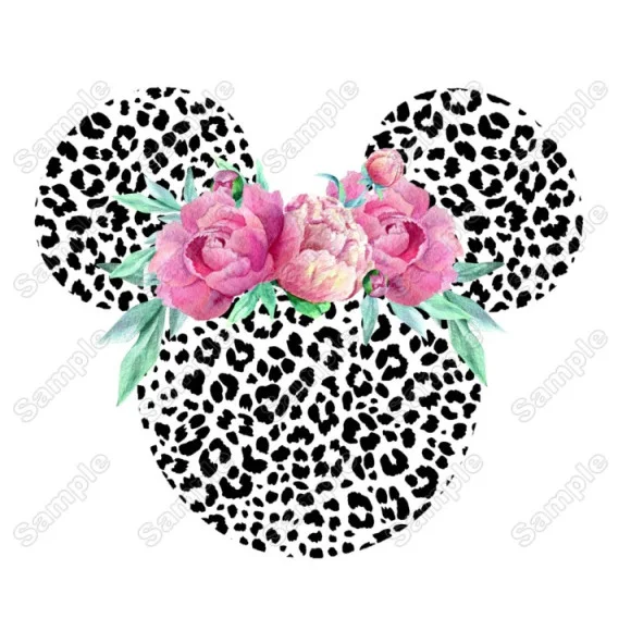 Minnie Mouse Head Zebra DTF Heat Iron on Transfer - Ready to Press Minnie Mouse Head Zebra DTF Heat Iron on Transfer - Ready to Press