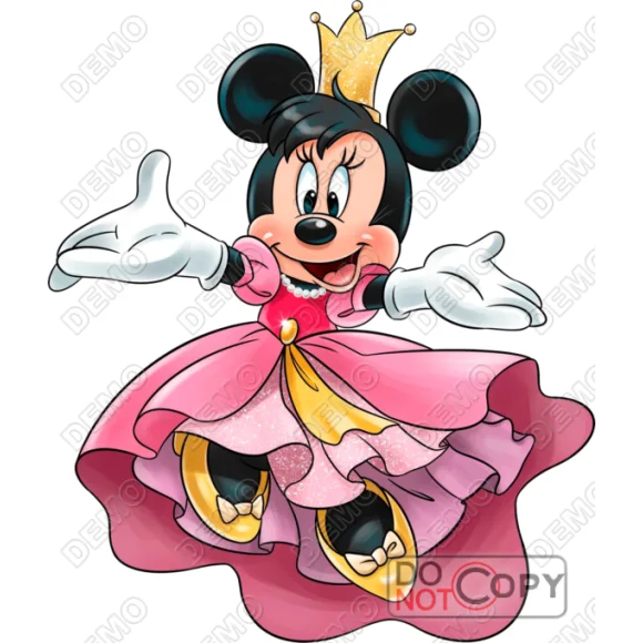 Minnie Mouse Princess DTF Heat Iron on Transfer