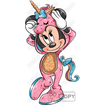 Minnie Mouse Unicorn DTF Heat Iron on Transfer 