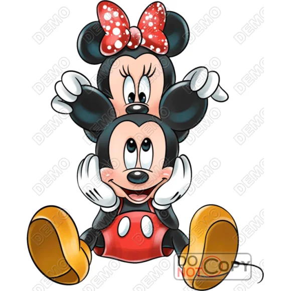 Minnie and Mickey Mouse DTF Heat Iron on Transfer #90