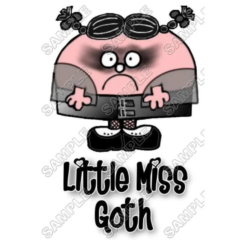 Mr Men and Little Miss Goth DTF Iron on Transfer - Ready to Press #35 Mr Men and Little Miss Goth DTF Iron on Transfer - Ready to Press #35
