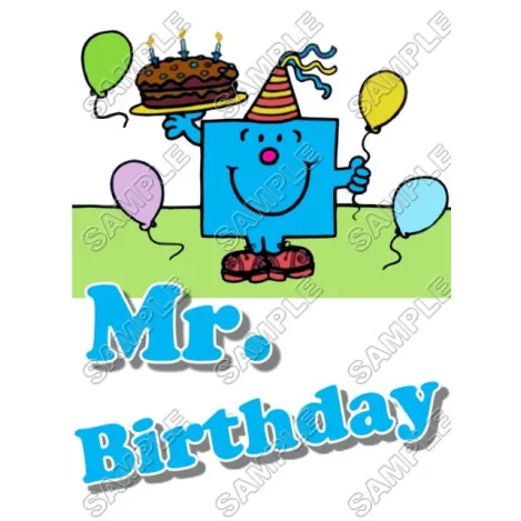 Mr Men and Little Miss Mr. Birthday DTF Iron on Transfer - Ready to Press #6 Mr Men and Little Miss Mr. Birthday DTF Iron on Transfer - Ready to Press #6
