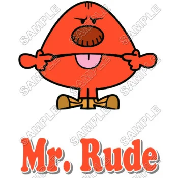 Mr Men and Little Miss Mr. Rude DTF Iron on Transfer - Ready to Press #4