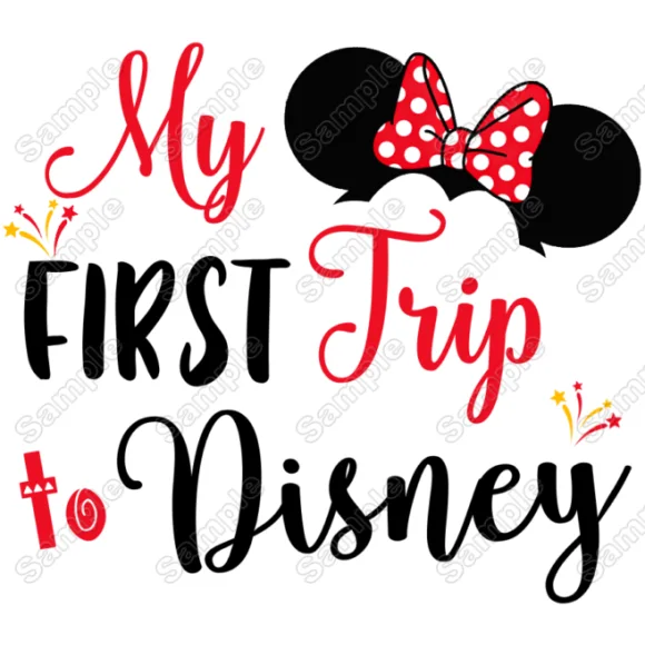 My First Trip to Disney Vacation Minnie Mouse Girl T shirt Iron on Transfer My First Trip to Disney Vacation Minnie Mouse Girl T shirt Iron on Transfer