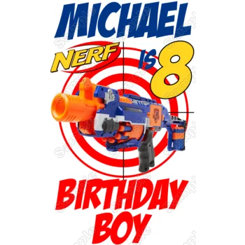 NERF guns  Custom Personalized  Birthday DTF Iron on Transfer #2