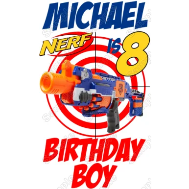 NERF guns  Custom Personalized  Birthday DTF Iron on Transfer #2