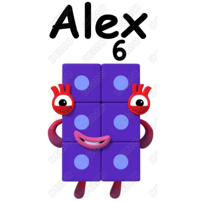 Numberblocks Six  Personalized  Custom  DTF Iron on Transfer