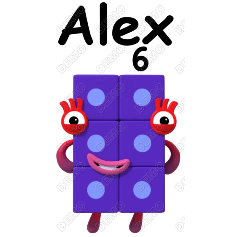 Numberblocks Six Personalized Custom DTF Iron on Transfer Numberblocks Six Personalized Custom DTF Iron on Transfer