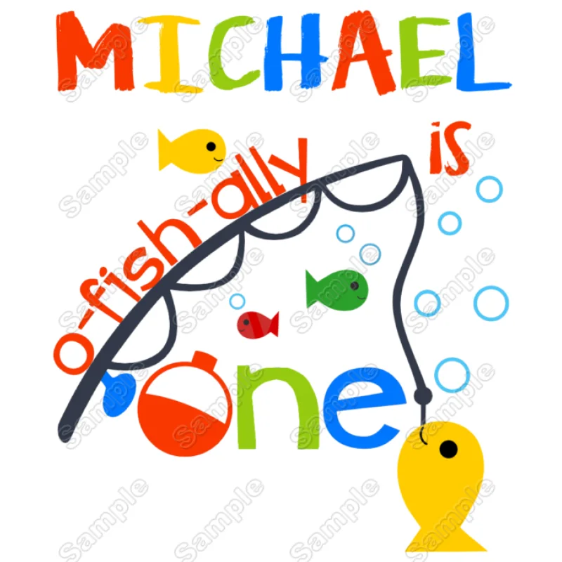 O-fish-ally One Birthday Personalized Custom DTF Iron on Transfer - Ready to Press O-fish-ally One Birthday Personalized Custom DTF Iron on Transfer - Ready to Press