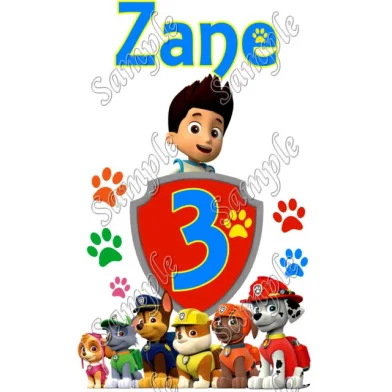 Paw Patrol Birthday Personalized Custom DTF Iron on Transfer #12 Paw Patrol Birthday Personalized Custom DTF Iron on Transfer #12