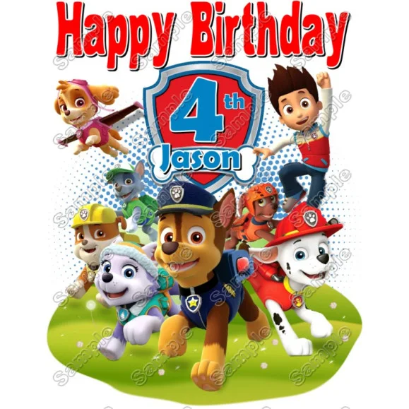 Paw Patrol Boys Birthday Personalized DTF Iron on Transfer #37 Paw Patrol Boys Birthday Personalized DTF Iron on Transfer #37