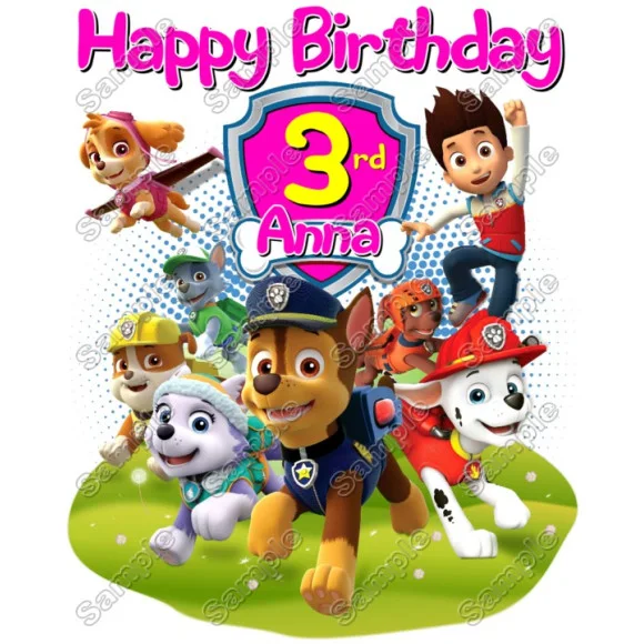 Paw Patrol Girls Birthday Personalized DTF Iron on Transfer #27 Paw Patrol Girls Birthday Personalized DTF Iron on Transfer #27