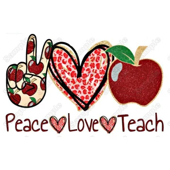 Peace Teach Love DTF Heat Iron on Transfer - Ready to Press 