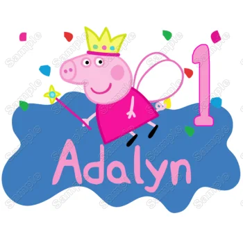 Peppa Pig   Birthday  Personalized  Custom  DTF Iron on Transfer - Ready to Press #1