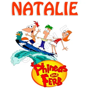 Phineas and Ferb Personalized  Custom  DTF Iron on Transfer - Ready to Press #60