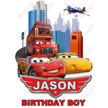 Pixar cars  Birthday  Personalized  Custom  DTF Iron on Transfer - Ready to Press #1