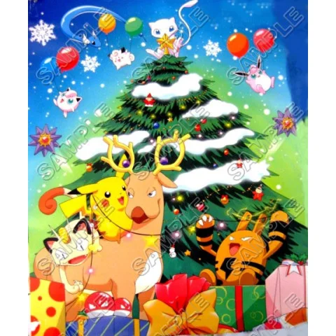 Pokemon Christmas DTF Iron on Transfer - Ready to Press #30 Pokemon Christmas DTF Iron on Transfer - Ready to Press #30