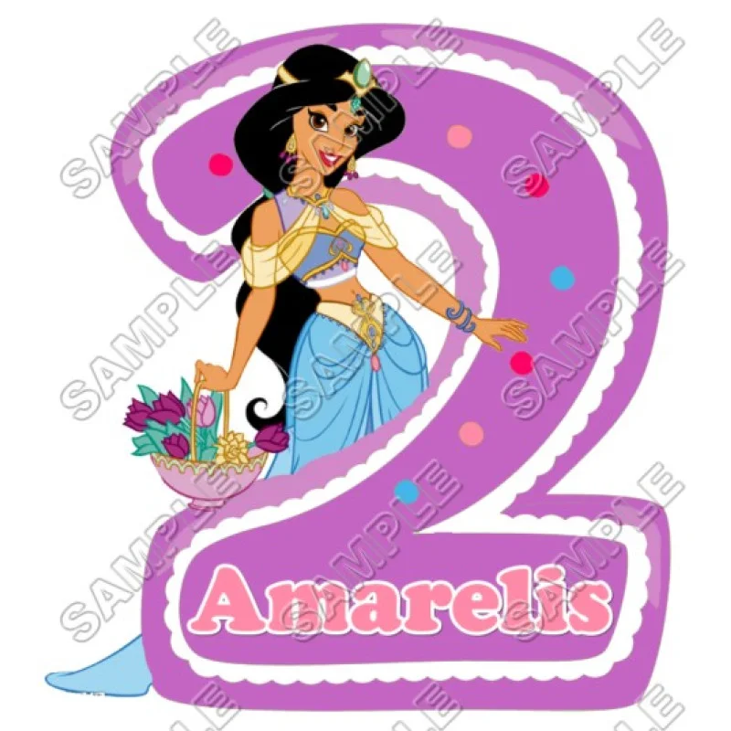 Princess Jasmine  Birthday  Personalized  Custom  DTF Iron on Transfer - Ready to Press #10