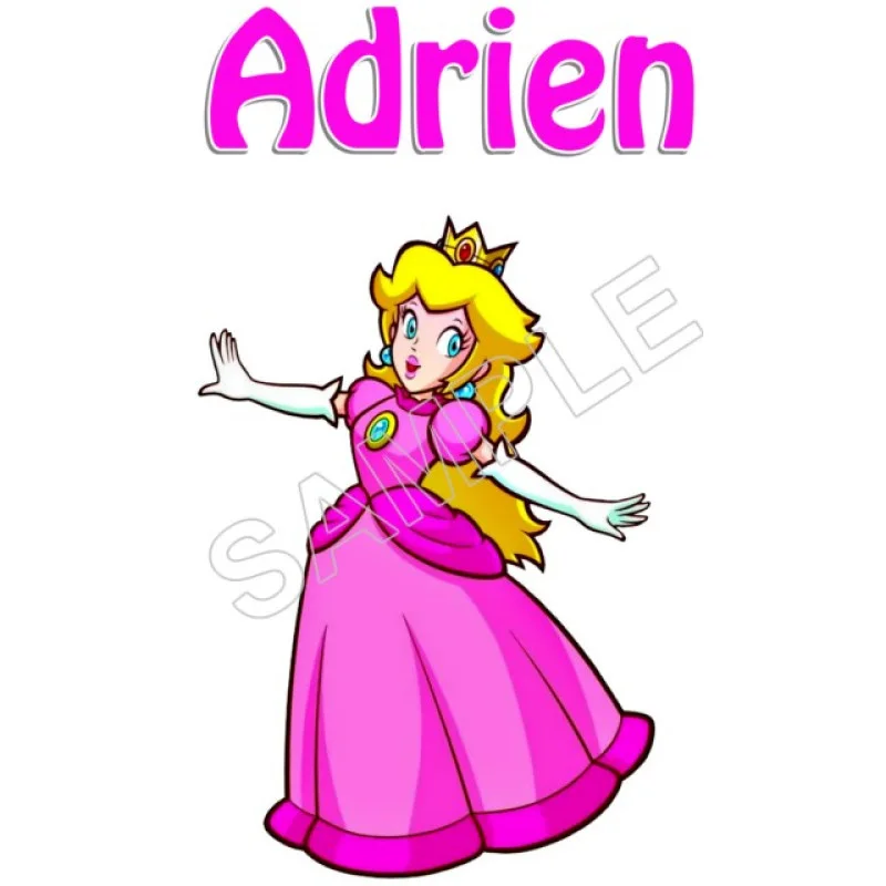 Princess Peach Personalized Custom DTF Iron on Transfer - Ready to Press #76 Princess Peach Personalized Custom DTF Iron on Transfer - Ready to Press #76