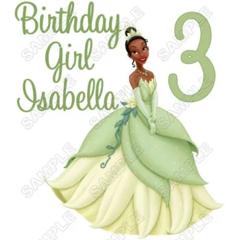 Princess Tiana  Birthday  Personalized  Custom  DTF Iron on Transfer - Ready to Press #11