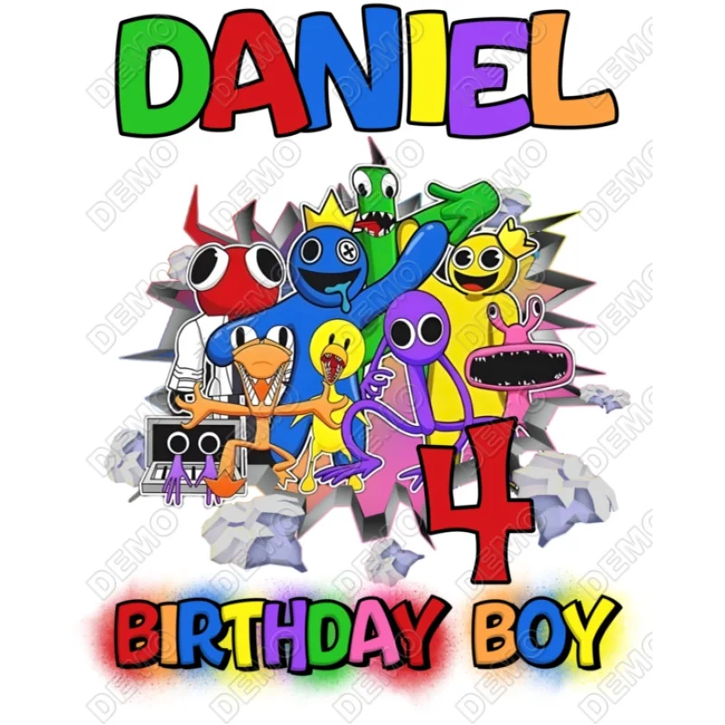 Rainbow Friends Birthday Custom DTF Iron on Transfer - Ready to Press Rainbow Friends Birthday Custom DTF Iron on Transfer - Ready to Press