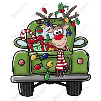 Reindeer Christmas DTF Iron on Transfer - Ready to Press 