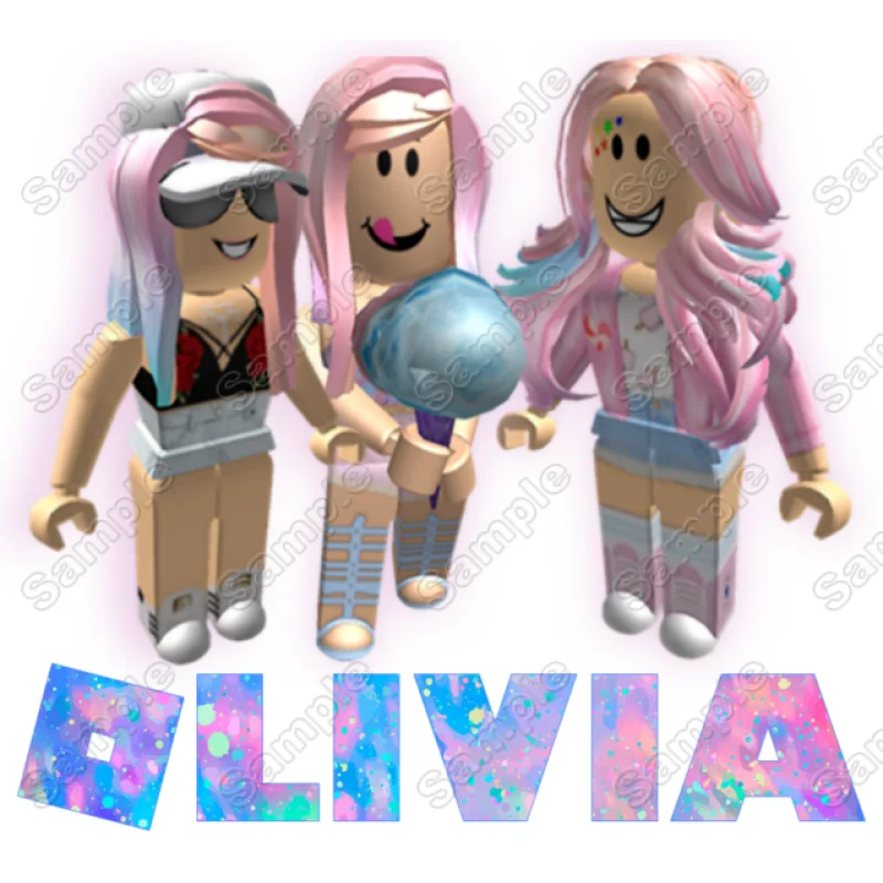 Roblox Girls Personalized Custom Name DTF Iron on Transfer - Ready to Press Roblox Girls Personalized Custom Name DTF Iron on Transfer - Ready to Press