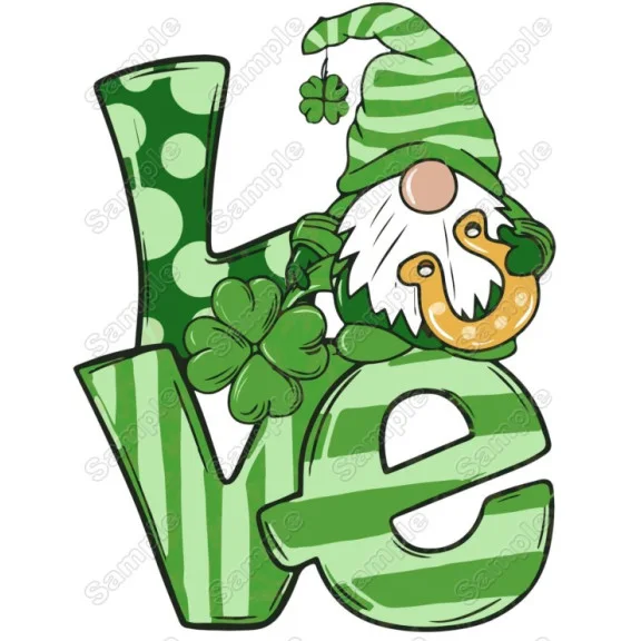 Saint Patricks Day Gnome Love DTF Heat Iron on Transfer - Ready to Press Saint Patricks Day Gnome Love DTF Heat Iron on Transfer - Ready to Press