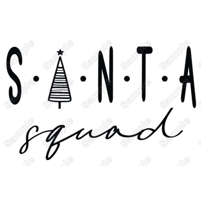 Santa Squad Heat Iron On Transfer Vinyl HTV Santa Squad Heat Iron On Transfer Vinyl HTV