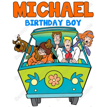 Scooby Doo  Birthday  Personalized  Custom  DTF Iron on Transfer - Ready to Press #2