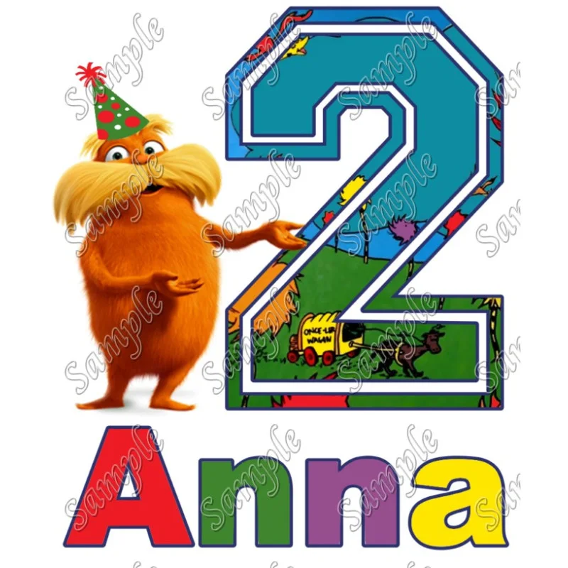 Seuss Lorax Birthday Personalized Custom DTF Iron on Transfer - Ready to Press #7 Seuss Lorax Birthday Personalized Custom DTF Iron on Transfer - Ready to Press #7