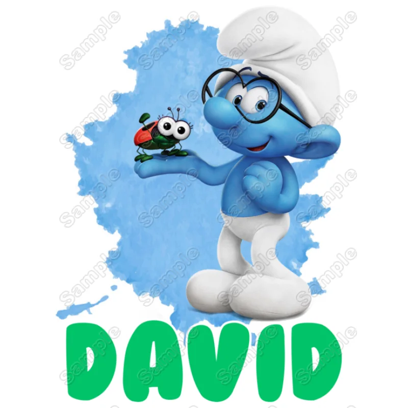 Smurf Brainy Custom Name DTF Iron on Transfer - Ready to Press Smurf Brainy Custom Name DTF Iron on Transfer - Ready to Press