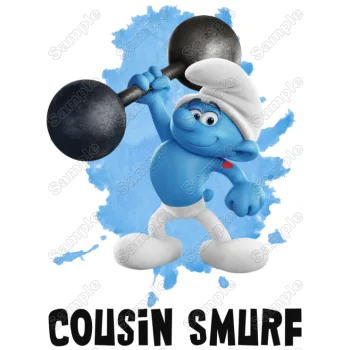 Smurf Cousin Family Member Birthday Custom DTF Iron on Transfer - Ready to Press 