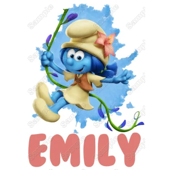 Smurf Lily Custom Name  DTF Iron on Transfer - Ready to Press 