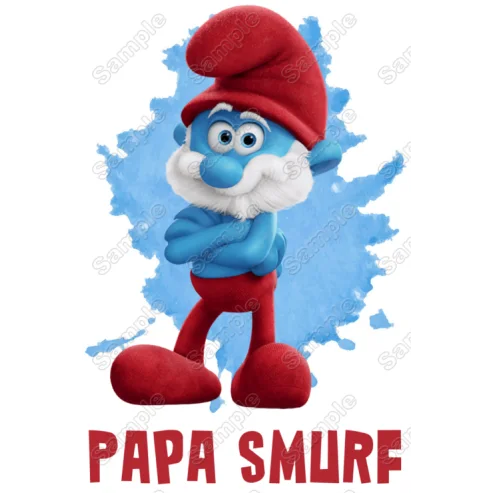 Smurf Papa Family Member Birthday Custom DTF Iron on Transfer - Ready to Press Smurf Papa Family Member Birthday Custom DTF Iron on Transfer - Ready to Press