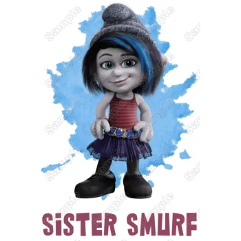 Smurf Sister Family Member Birthday Custom DTF Iron on Transfer - Ready to Press