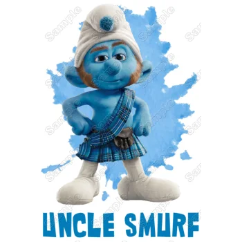 Smurf Uncle Family Member Birthday Custom DTF Iron on Transfer - Ready to Press 