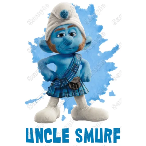 Smurf Uncle Family Member Birthday Custom DTF Iron on Transfer - Ready to Press