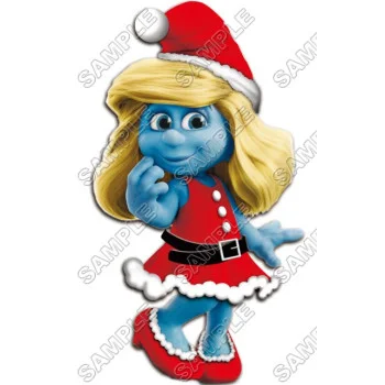 Smurfette Christmas  DTF Iron on Transfer - Ready to Press #20