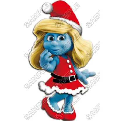 Smurfette Christmas DTF Iron on Transfer - Ready to Press #20 Smurfette Christmas DTF Iron on Transfer - Ready to Press #20