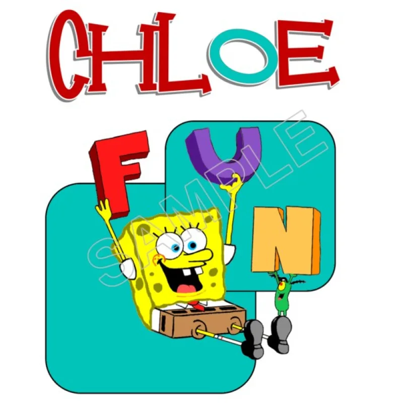 SpongeBob Birthday Personalized Custom DTF Iron on Transfer - Ready to Press #111 SpongeBob Birthday Personalized Custom DTF Iron on Transfer - Ready to Press #111