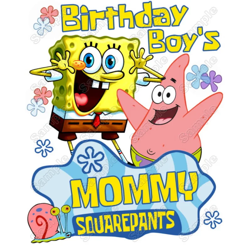 SpongeBob Birthday Personalized Custom DTF Iron on Transfer - Ready to Press #21 SpongeBob Birthday Personalized Custom DTF Iron on Transfer - Ready to Press #21