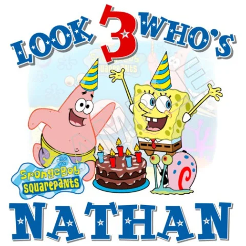 SpongeBob Birthday Personalized Custom DTF Iron on Transfer - Ready to Press #45 SpongeBob Birthday Personalized Custom DTF Iron on Transfer - Ready to Press #45