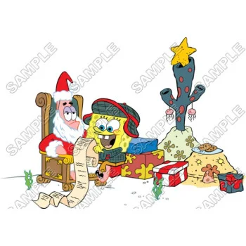 SpongeBob Christmas  DTF Iron on Transfer - Ready to Press #3