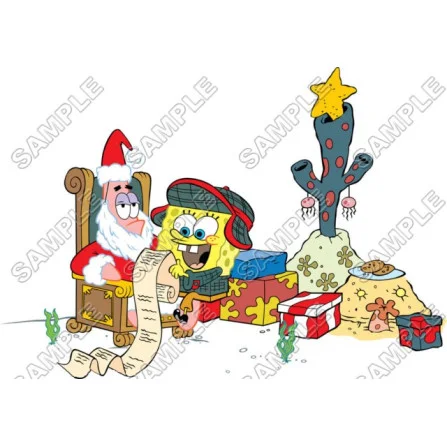 SpongeBob Christmas  DTF Iron on Transfer - Ready to Press #3