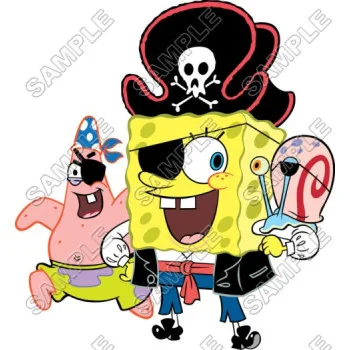 SpongeBob  Pirate DTF Iron on Transfer - Ready to Press #7