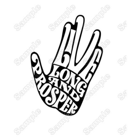 Star Trek Spock Live Long And Propser Hand Iron On Transfer Vinyl HTV Star Trek Spock Live Long And Propser Hand Iron On Transfer Vinyl HTV